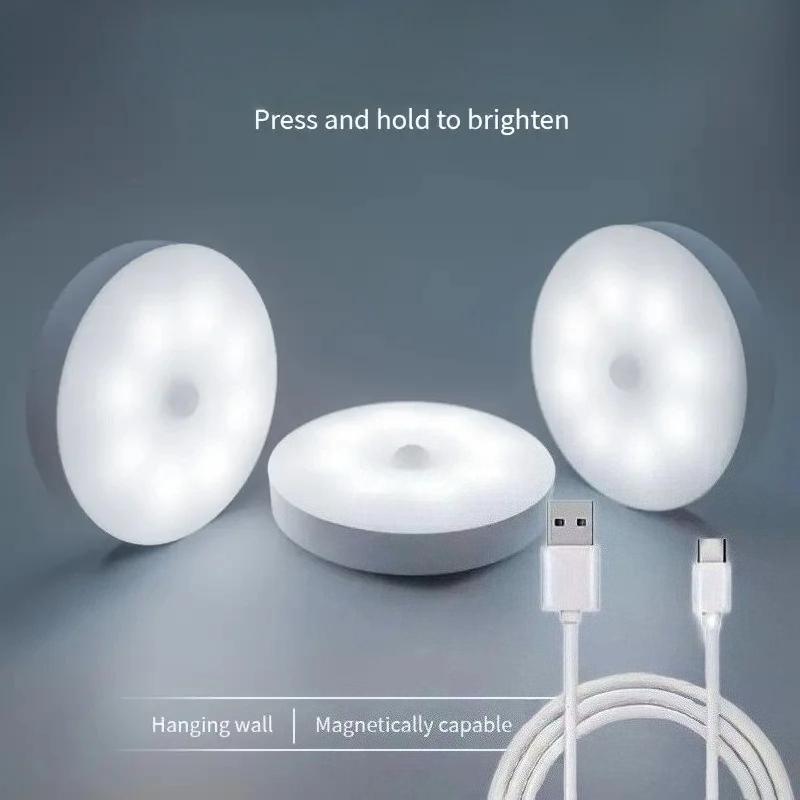 New 1pc Button Style Night Light - Wireless LED Detector Lamp for Bedroom, Staircase, Closet, and Room Decor-