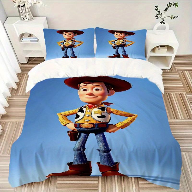 3pcs Cute Woody Toy Story Quilt Cover Set - Soft and Cozy Bedroom, Guest Room and Dorm Decorative Bedding 3-Piece Set 1 Quilt Cover + 2 Pillow Sh
