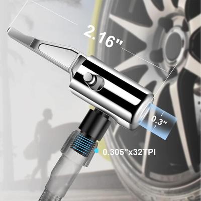 Quick Connect Air Pump Adapter Leak-Proof Tire Inflator Nozzle with Gauge for RV Auto Car Vehicle, Air Compressor Attachment