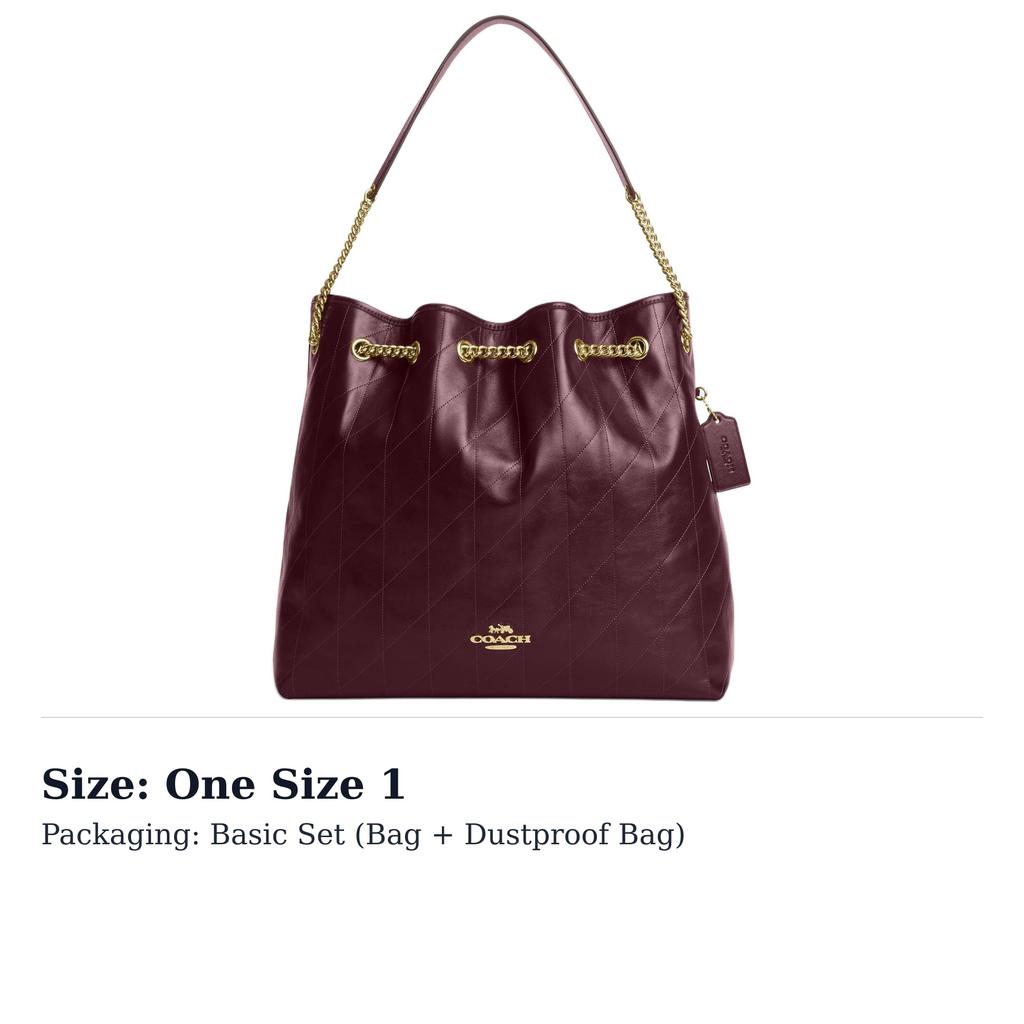 Coach Cow Leather Trash Bag, Shoulder Bag Large Women's Dark Burgundy CCZ81-IMORX