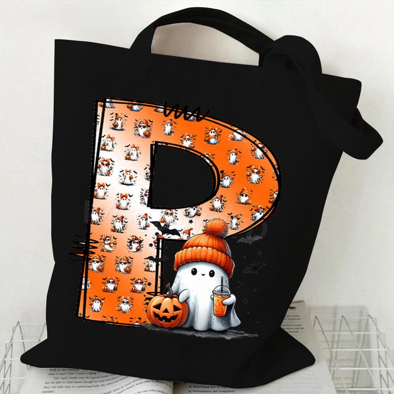 New Halloween 26 Letter Print Fashion Shoulder Bag Multi-function Portable Handbag Casual Versatile