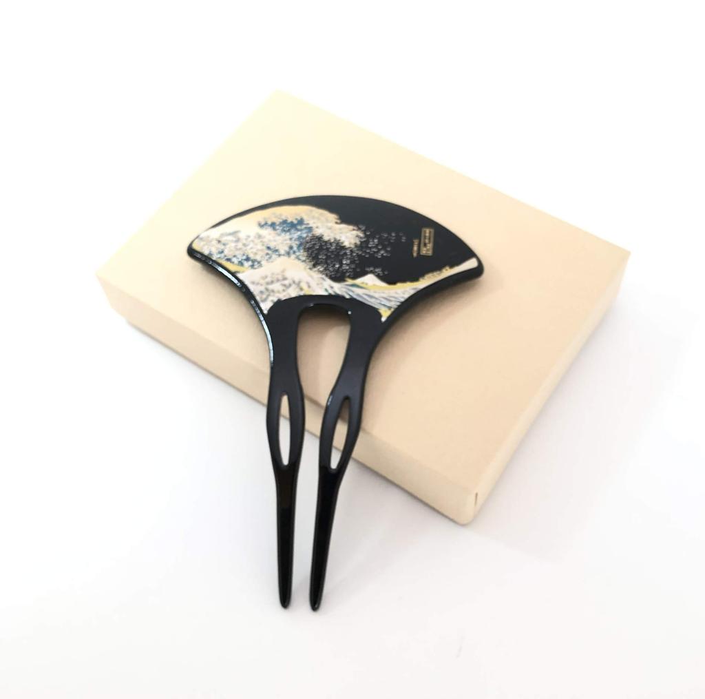 Maeju Lacquerware Lacquer Art Hairpin Wave (B) 4X-132