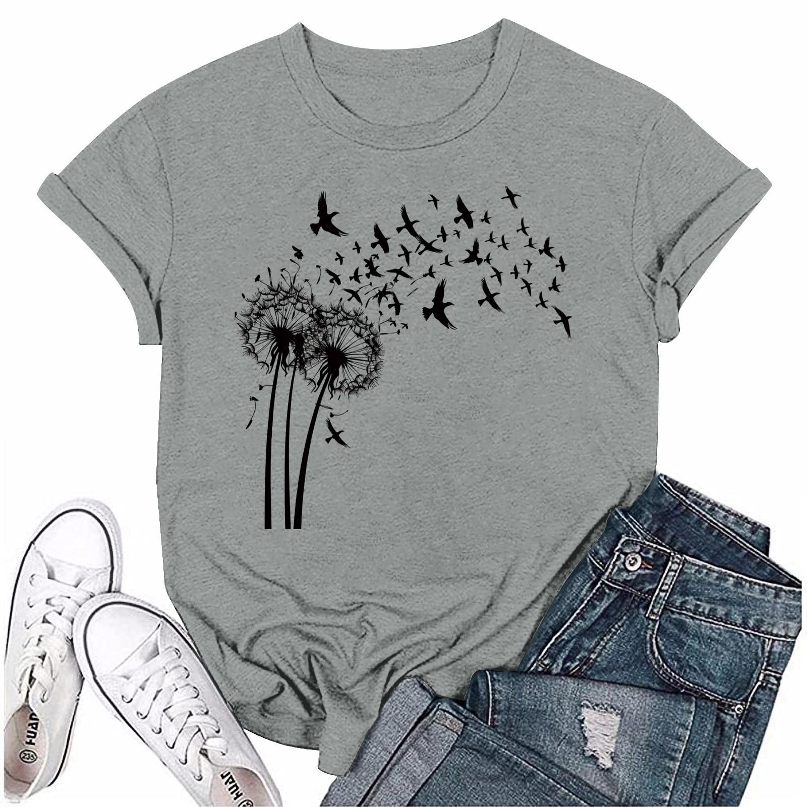 

Женская повседневная футболка с принтом подсолнухов Street Slim Fit с коротким рукавом S