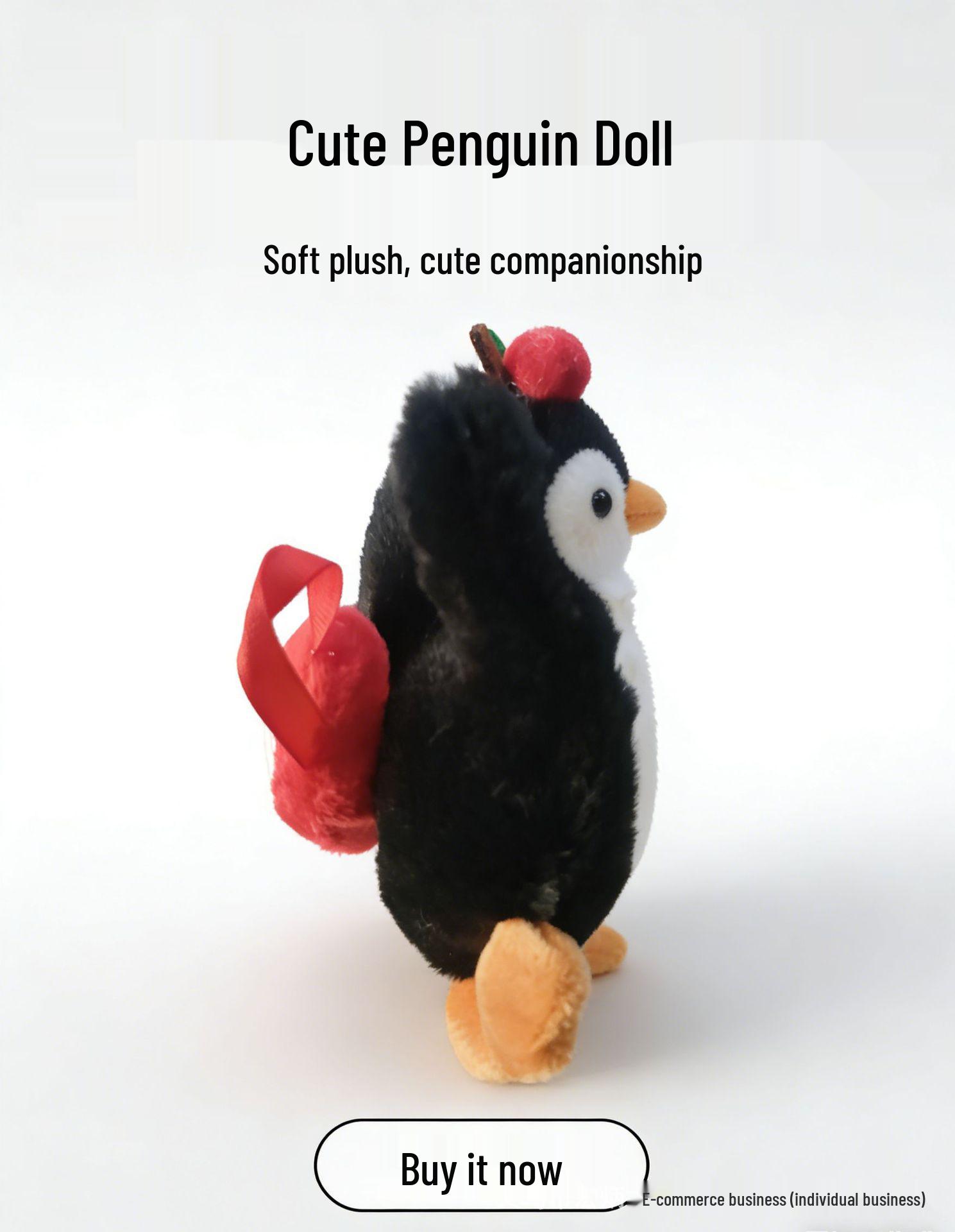 Adorable Penguin Fish Plush Keychain - Squeaky Backpack Charm and Ornament.