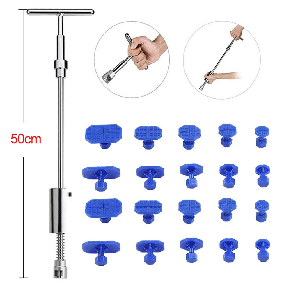 Car Dent Puller T Dent Repair Tools Auto Repair Sheet Metal Slide Hammer Reverse Hammer Tabs Glue Kit Hail Pit Paintless Remover