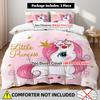 Rosa Einhorn Prinzessin Bettwäsche-Set Kleine Prinzessin Einhorn Bettwäsche Für Mädchen Schlafzimmer Einzel Doppel King Size Mit 2 Kissenbezügen