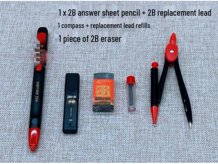 K52 Exam 10-Piece Set: Answer Sheets, Coloring Pencils, and Ballpoint Pen for Top Students.