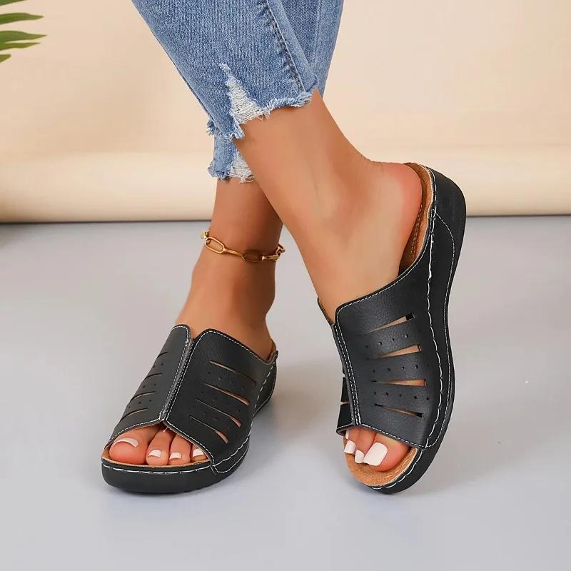 Large Sandals Women's Fish Mouth Thick Sole Flat Bottom Summer New Women's Sandals Casual Shoes  Women Sandals