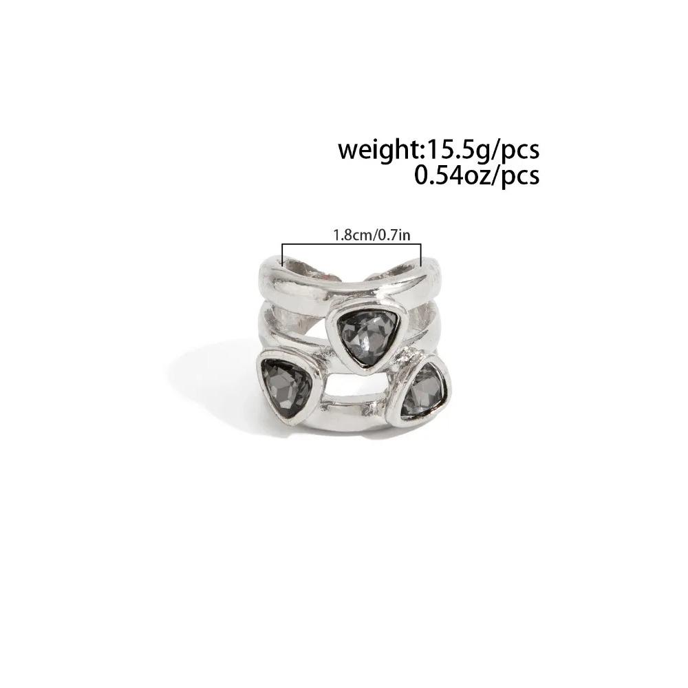 Punk Luxury Irregular Geometry Acrylic Rhinestone Bangles Rings for Women Unique Creative Elastic Bracelet Fashion Jewelry
