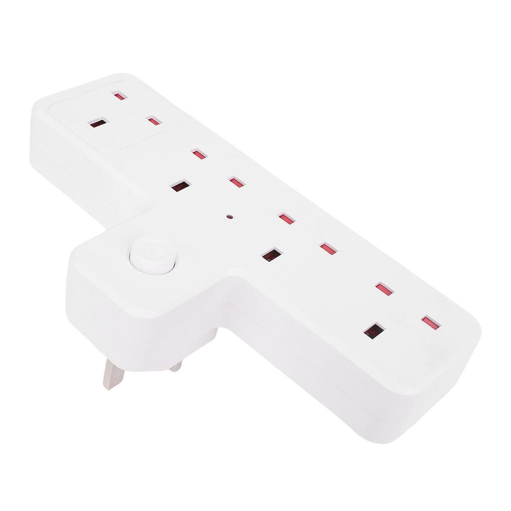 Outlet Extender 1 to 4 Multi Plug Wall Splitter 2500W 13A Multifunctional Power Strip with 75N     Door for Home