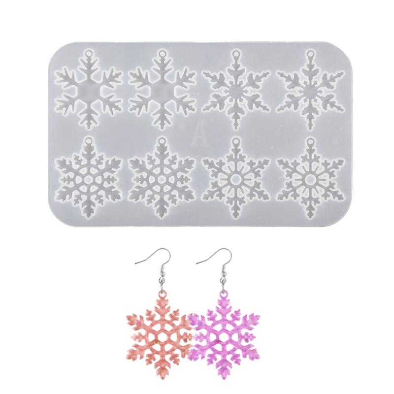 Delicate Snowflake Epoxy Resin Molds Sturdy Silicone for DIY Christmas Ornaments Jewelry Pendants and Keychains