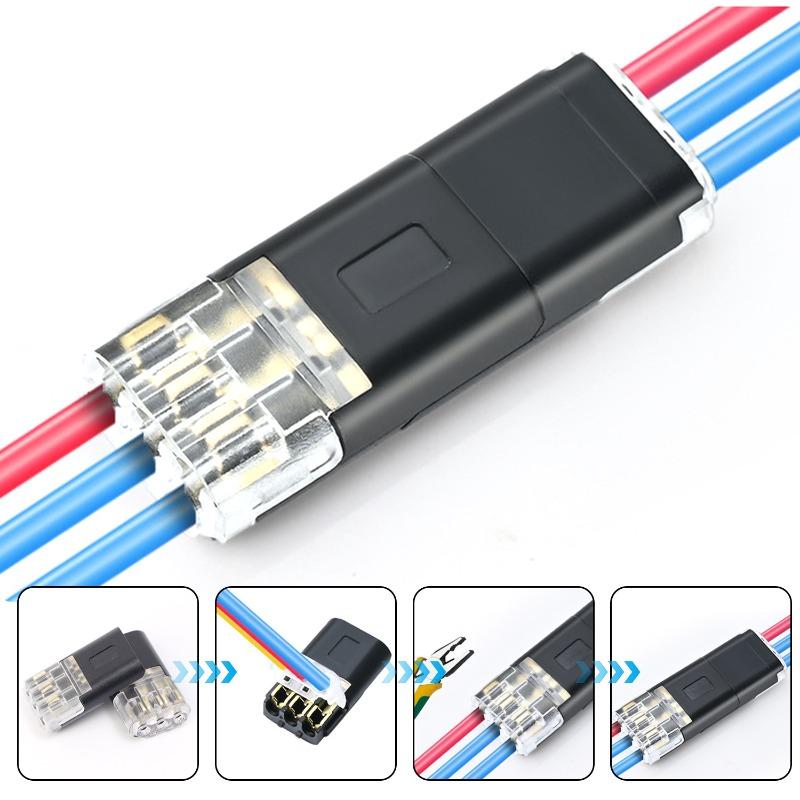 3-Pin Plug Electrical Connector 3-Wire Interchangeable Quick Wire Connector Automotive Wire Cable Ribbon Terminal Connector