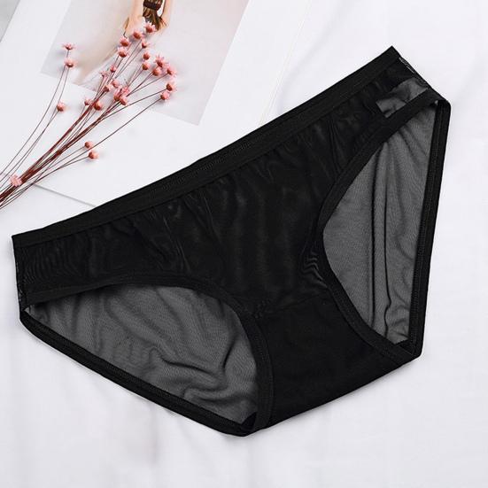Women Sheer Mesh Transparent Thongs Sexy See Through Underwear Ladies Low Rise Cheeky Panties Ultra-thin Stretchy Briefs