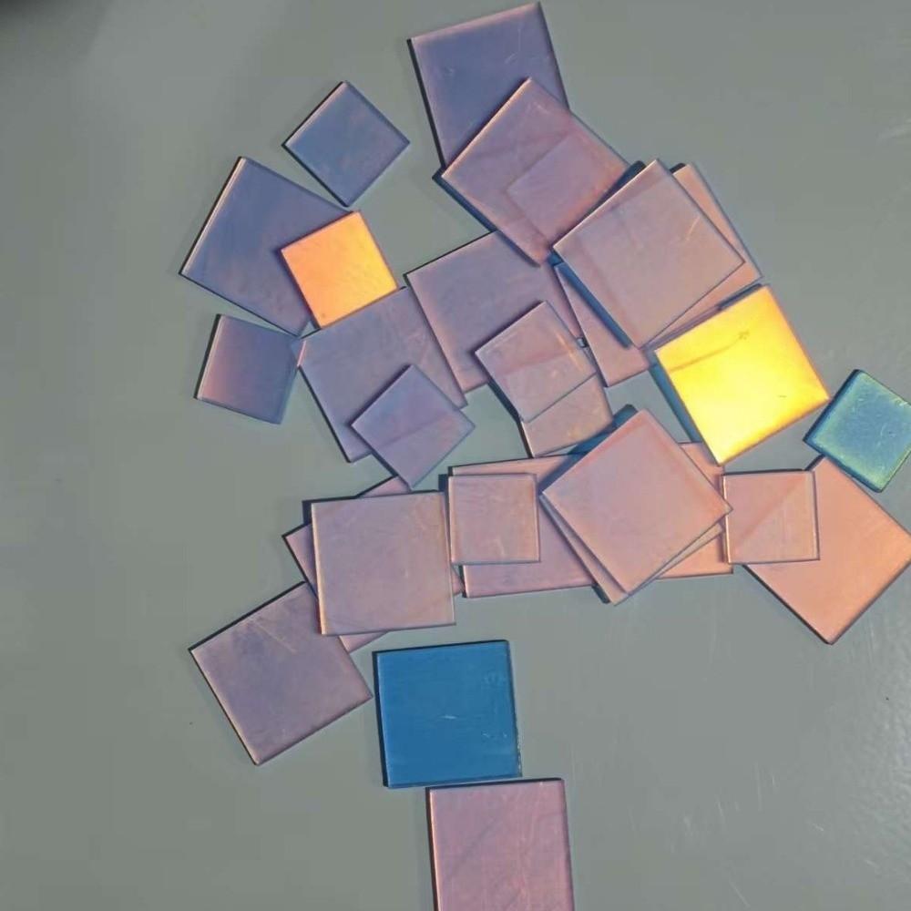 50Pcs Mini Holographic Acrylic Square Holo Plexiglass Tiles Iridescent Acrylic DIY Advertising