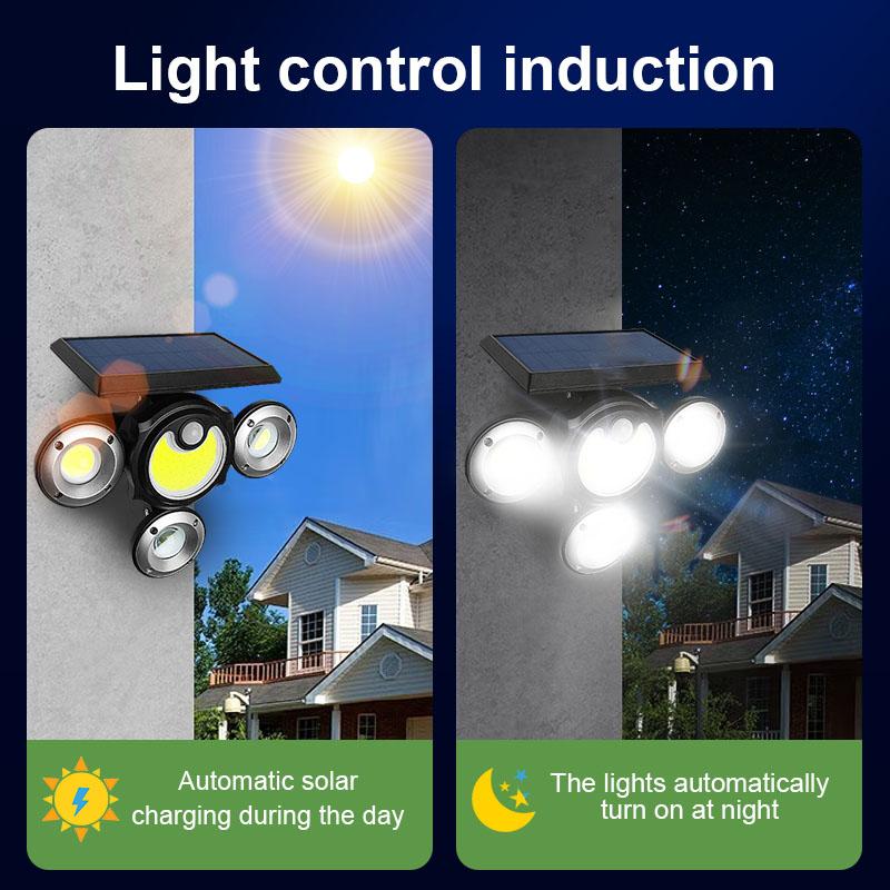 Multi-functional Solar Lamp Powerful 104 COB Ground Lamp Smart Sensor Wall Lamp Adjustable Light Waterproof Lantern
