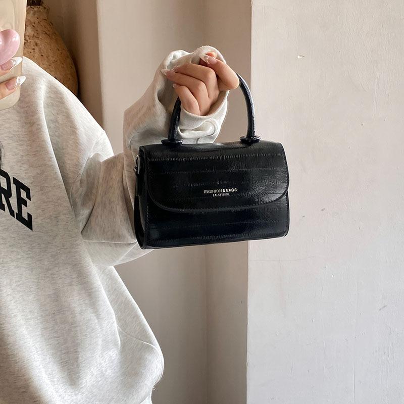 Nisch Mångsidig Handväska, Liten Fyrkantig Väska, Mode Axelväska, Utländsk Damväska, Texturerad Pu Crossbody-väska