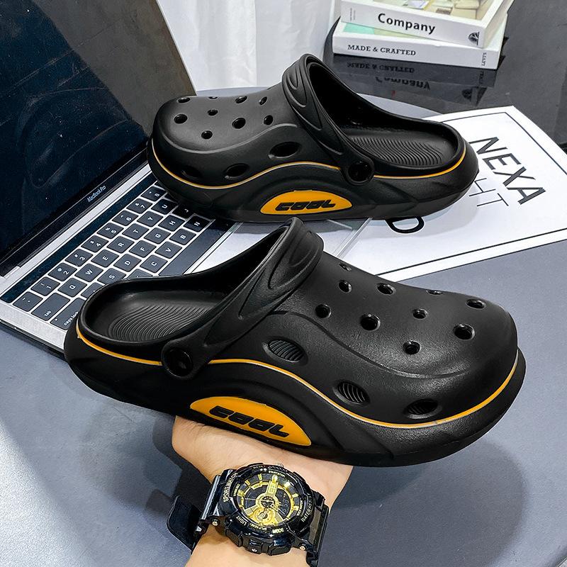 Men's Personalized Hole Shoes Are Comfortable, Non-slip and Wear-resistant, Fashionable and Simple Leisure, Outdoor Beach Bag Head Drag