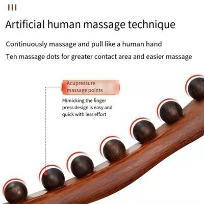 8/20/31 Beads Handheld Gua Sha Massage Stick Acupressure Point Household Abdomen Cellulite Massage Bar SPA Carbonized Wood