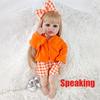 Simulation Baby Doll Doll Orange Clothes Blonde Hair Girl Toy Gift Reborn Doll