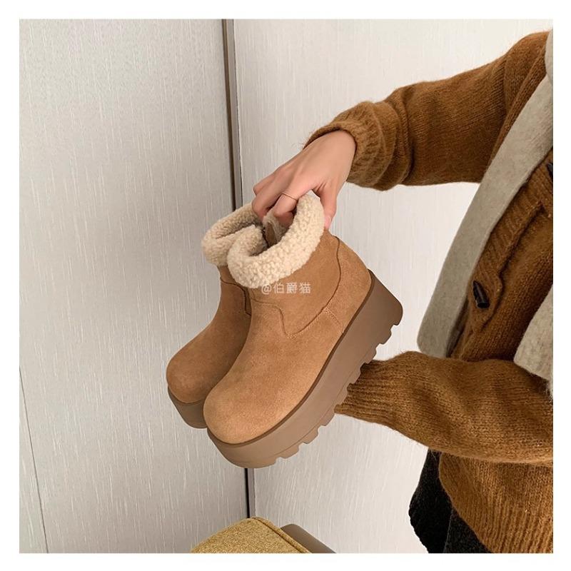 

Женские зимние теплые ботинки большого размера на мягкой подошве с увеличением высоты, с мехом, противоскользящие, для снега, на подкладке, ботильоны, спортивные хлопковые ботинки для улицы 35 жёлтый