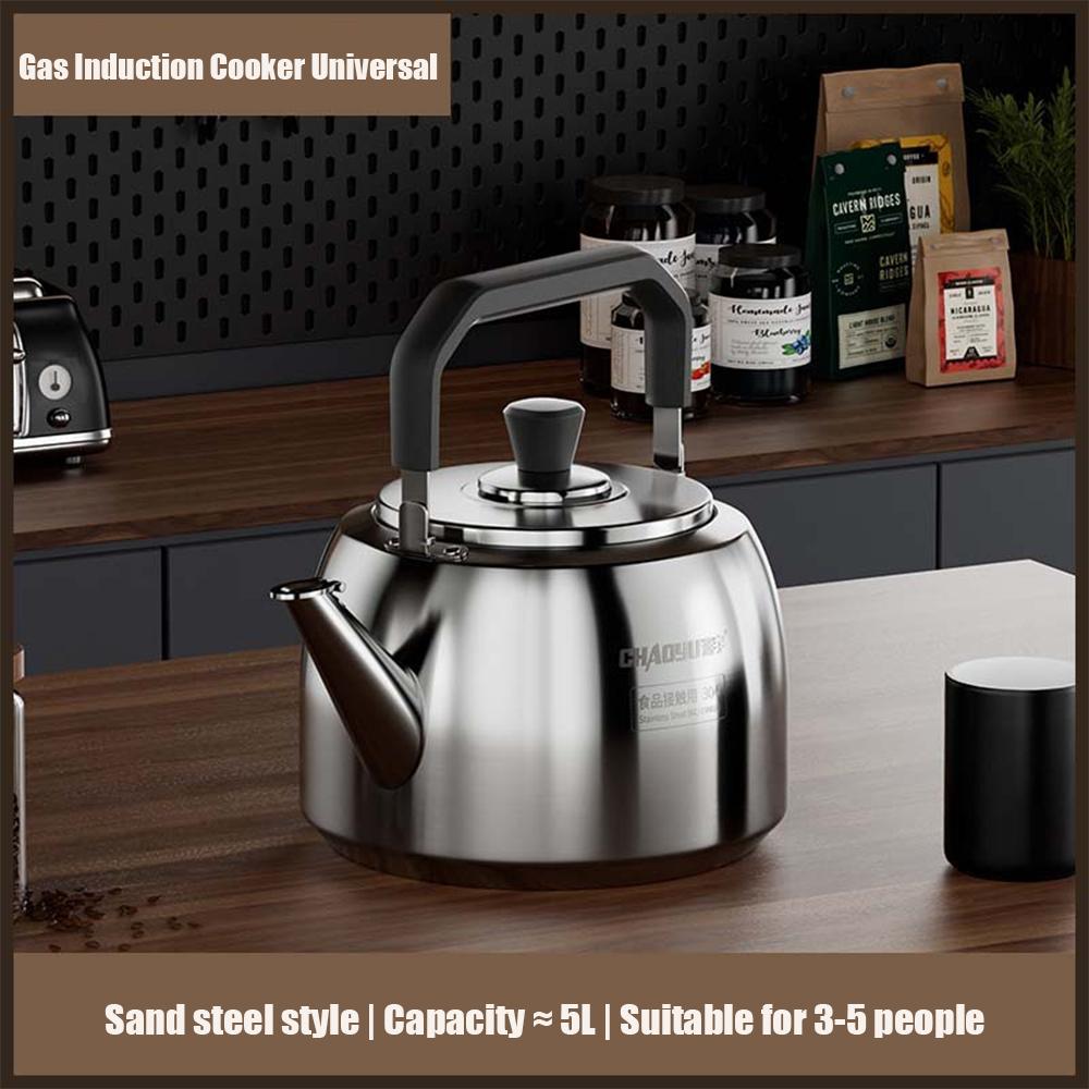 

Утолщенный чайник со свистком из нержавеющей стали 304, Большой емкости, с защитой от выкипания, Чайник для кипячения воды, Кухонный чайник для воды, 5 л 5L