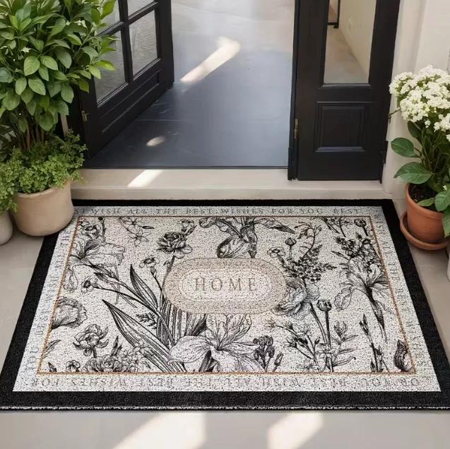 Rose Patterned Door Mat A Pink Floral Design Suitable Kitchens Laundry Rooms Offices Balconies Fashionable Home Decor Carpets