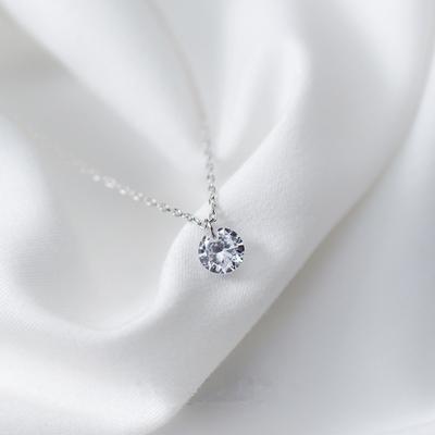 Fashion Round Zircon Choker Pendant Necklace For Women Choker Engagement 925 Sterling Silver Party Jewelry Dz515
