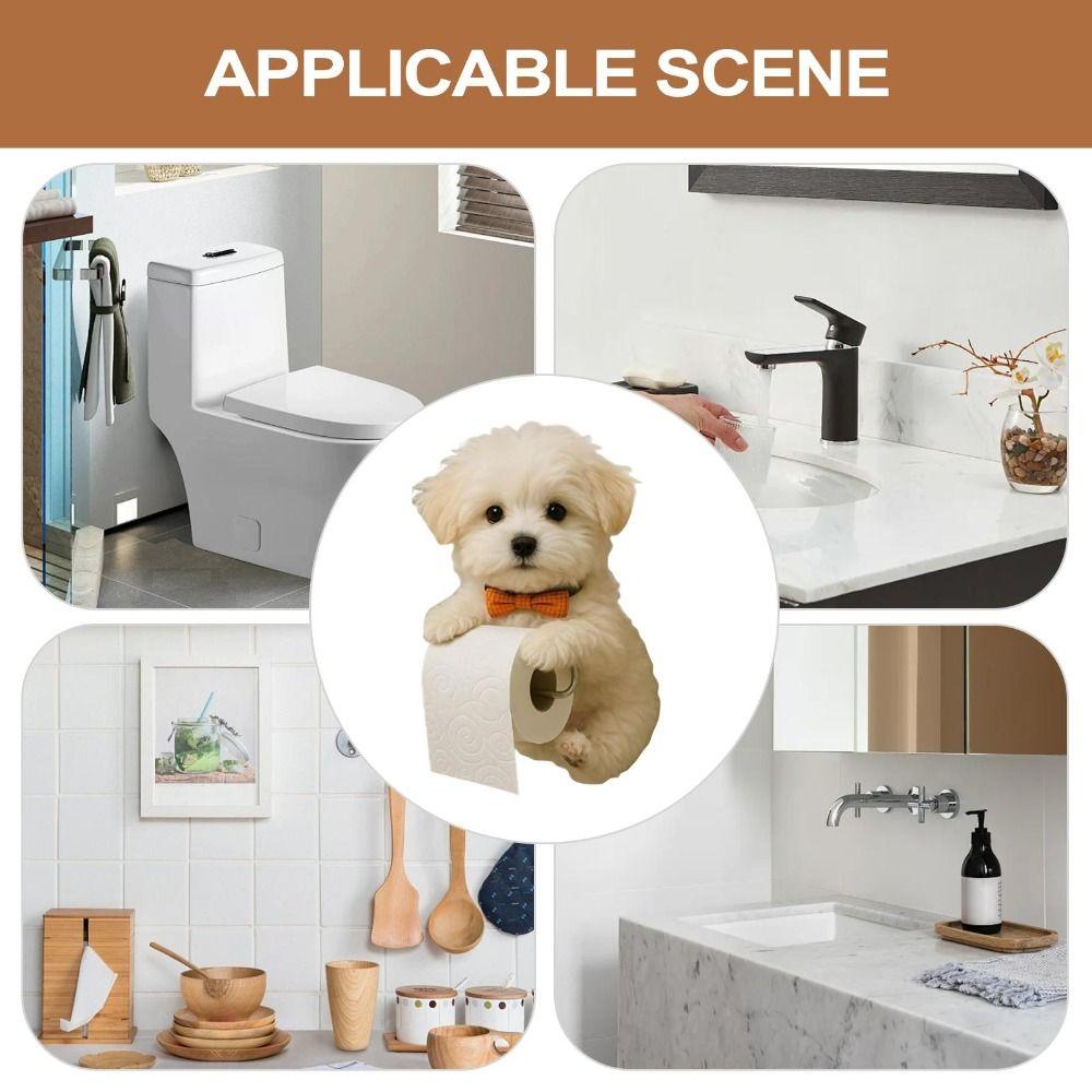Decorative Dog Toilet Paper Holder 3D Dog Shape Hanging Paper Towel Stand  Kitchen