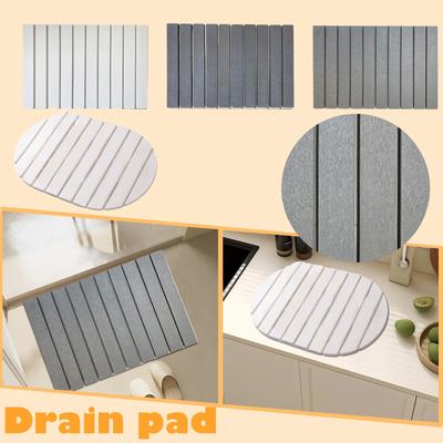 Mutfak Tezgahı İçin Taş Kurutma Matı, 24 inç(L)×15in(W) Bulaşık Kurutma Matı, Hızlı Su Emici, Çevre Dostu Diatomit Mat