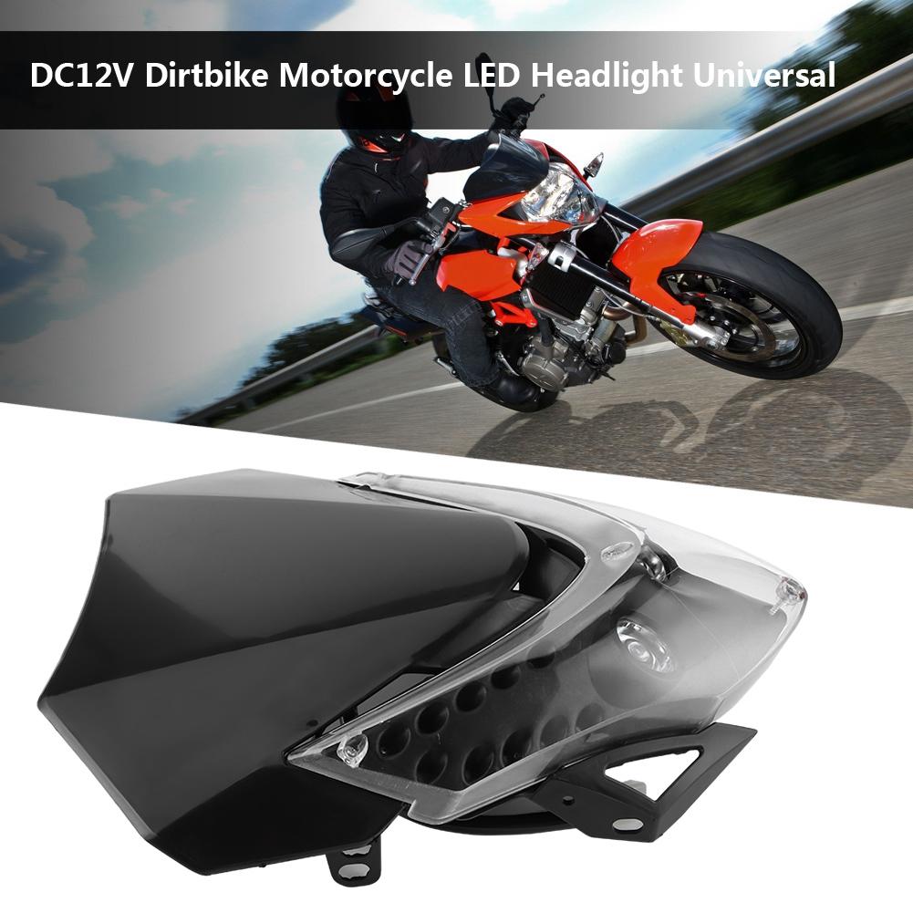 DC12V Dirtbike Motorsykkel LED Hovedlykt Sport Custom Kåpelykt Universell