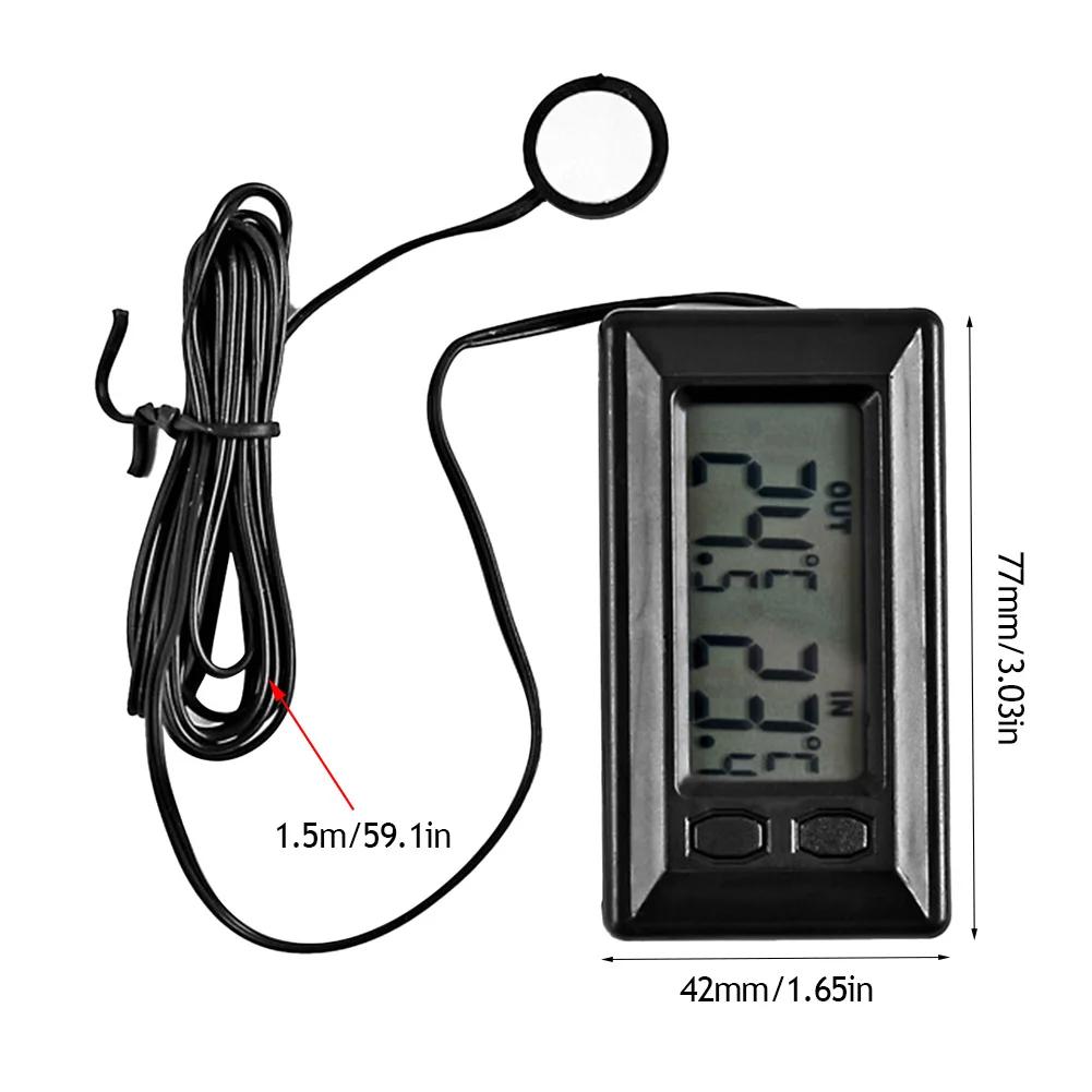 Car LCD Digital Display Indoor Outdoor Thermometer Meter With 1.5m Cable Thermometers Inside and Outside Cars Tools Instrum