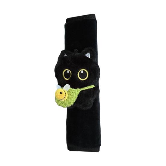 Black Cat Seat Belt Shoulder Pad Cover Soft Plush Car зелёный