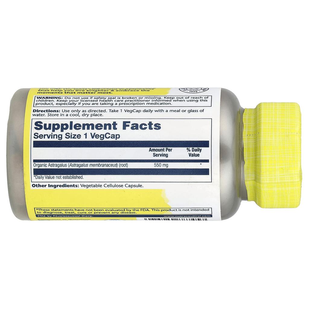 Organically grown Astragalus, 550Mg, 100 Veggie Capsules