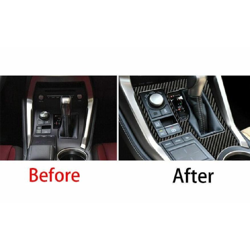 Carbon Fiber Gear Shift Panel Cover Trim For Lexus NX200 200t 300h 2015-