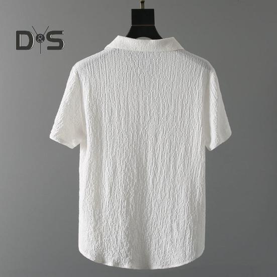 2 ks/sada Muži letní oblečení pro volný čas klopa tričko s krátkým rukávem elastická šňůrka v pase dlouhé kalhoty sada sportovního oblečení tepláková souprava jogger