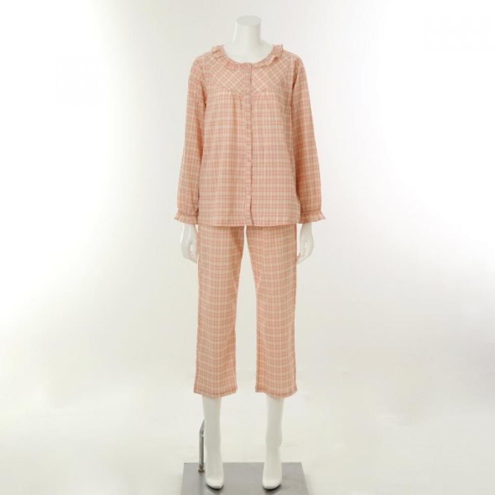 

VenuS Women S pajamaS Lecture Yarn Dyed Check Spring Autumn Vpaa203w oranges/85