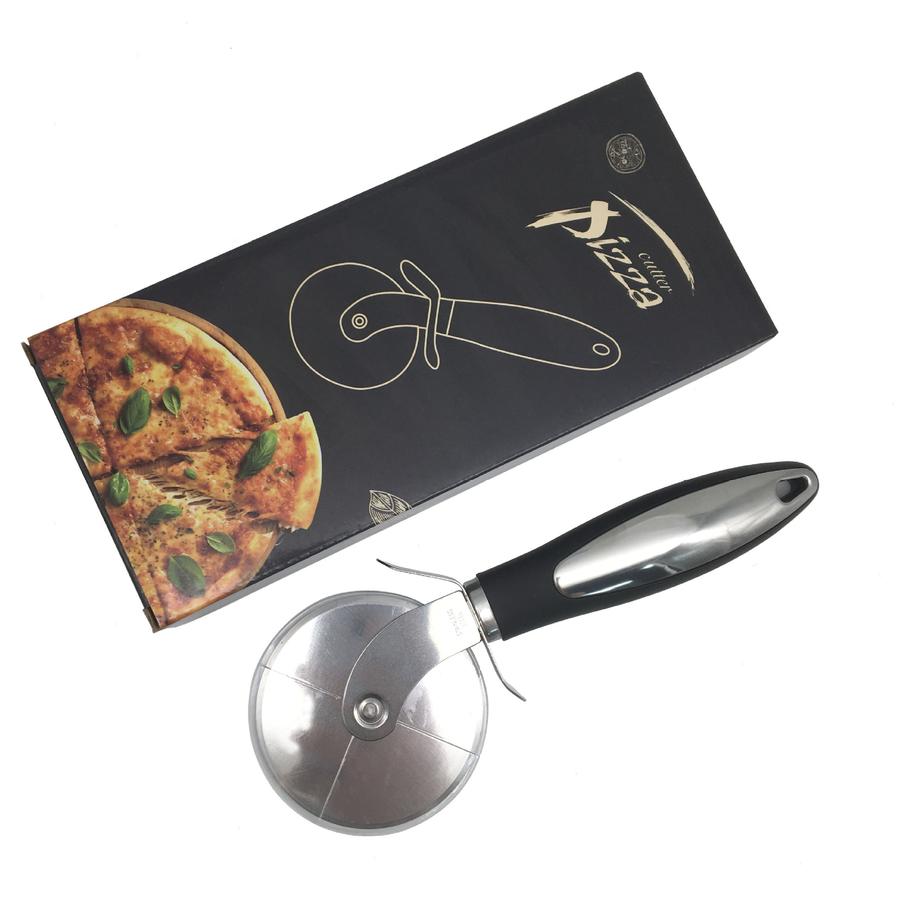 

Stainless Steel Pizza Wheel & Paddle Set - 2 Piece with Single Wheel & Spatula - Kitchen Tool Pizza cutter with iron handle серебряный
