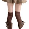 Spring And Autumn Milk White Stockings Women'S Khaki High Stockings Beige Thigh Socks Japanese Splicing Knee Socks Stacking Socks