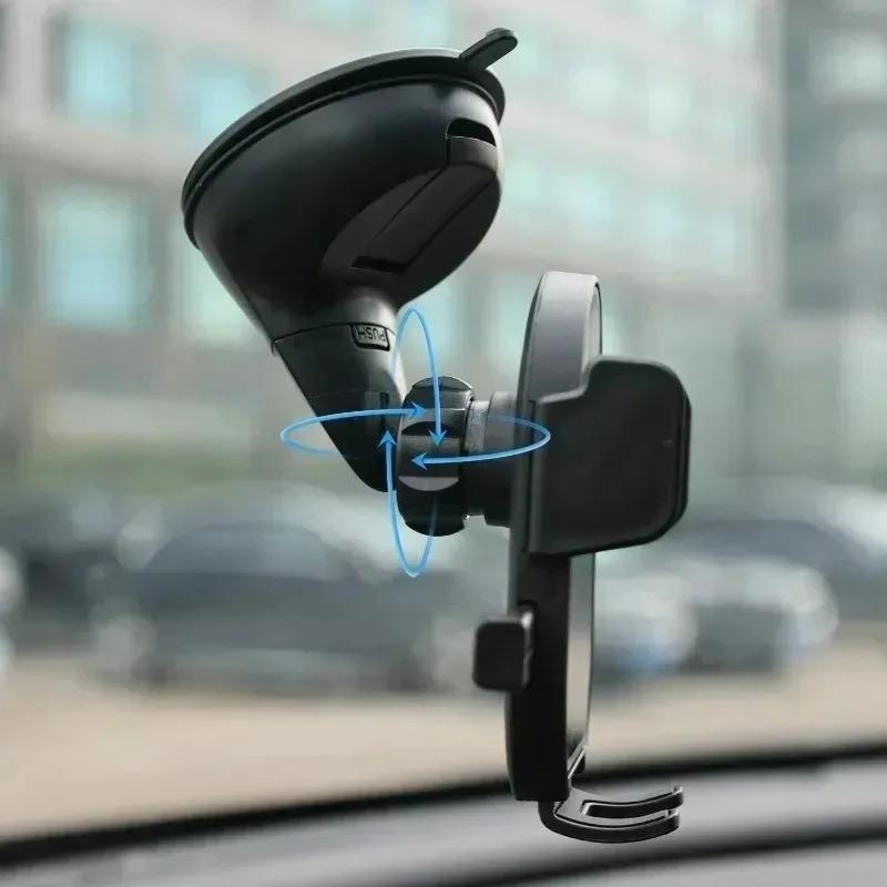 Držák telefonu do auta s přísavkou s 360stupňovou rotací, držák na palubní desku/přístrojovou desku pro mobilní navigaci, neblokuje větrací otvor, stojan