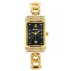 YaLaLuSi Retro Square Green Dial Ladies Watch Gold Rhinestone Chain Strap Waterproof Quartz Dress Watch Luxury Gift for Women