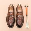 Fashion High Quality Men's Spring New Comfortable Pointed Loafers Fashion Brand Men's Crocodile Leather Business Banquet Leather Shoes