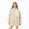 Mode Wolle Fleece Blume Warm Reißverschluss Pullover Jacke Stehkragen Locker Jacke Verdickt Herbst/Winter Damenbekleidung