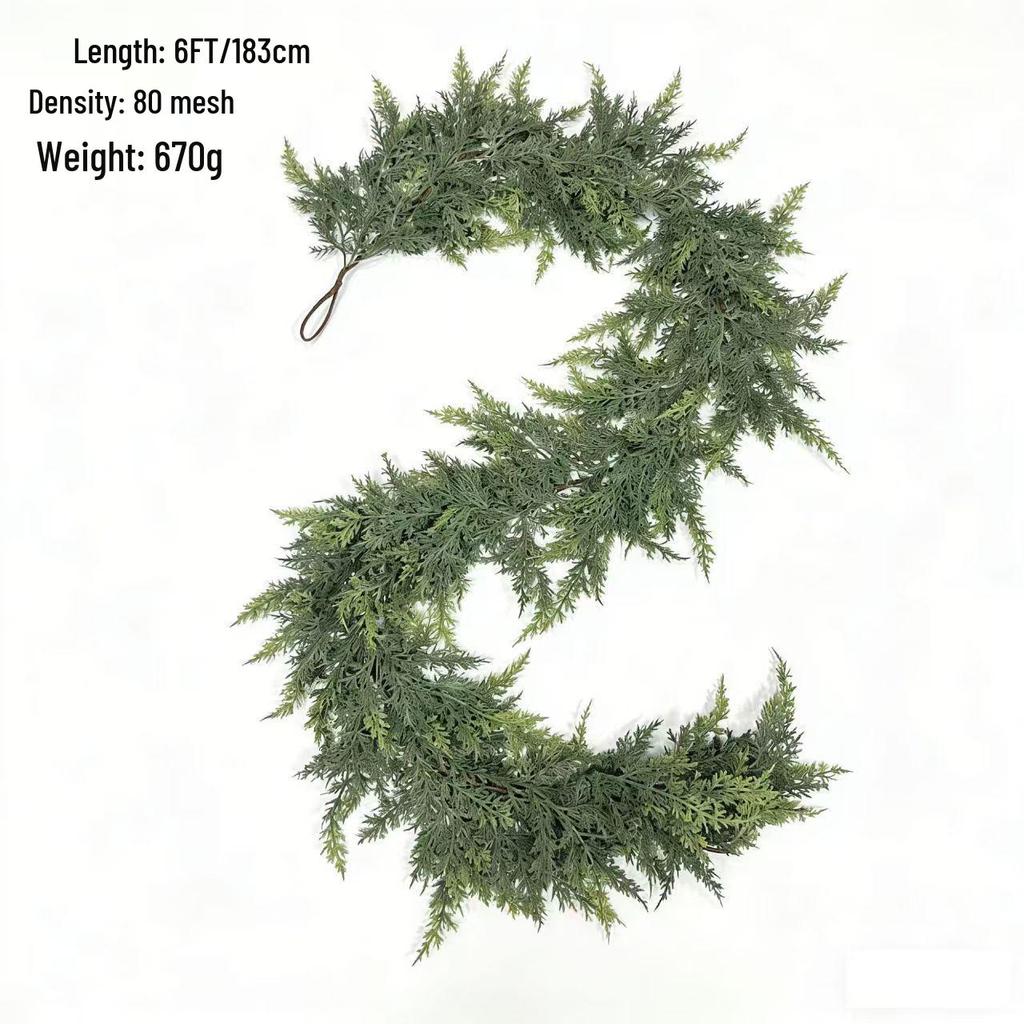 International Bestseller: Christmas Pine Needle Wreath with Realistic Norfolk Pine Branch Vine