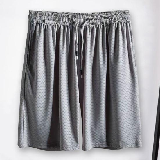 Men Summer Shorts Quick Dry Breathable Elastic Waist Pocket Drawstring Sports Thin