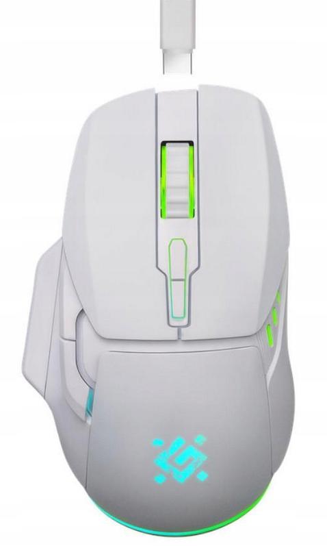 Wireless Mouse Defender STIX GM-009 Optical 3200dpi White RGB RECHARGEABLE 7 Buttons Gaming Clickless Silent