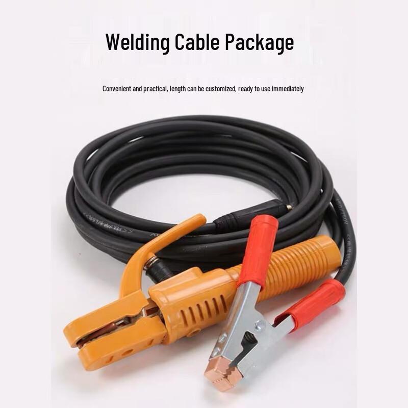Welding Electrode Holder and Ground Clamp Cable Set