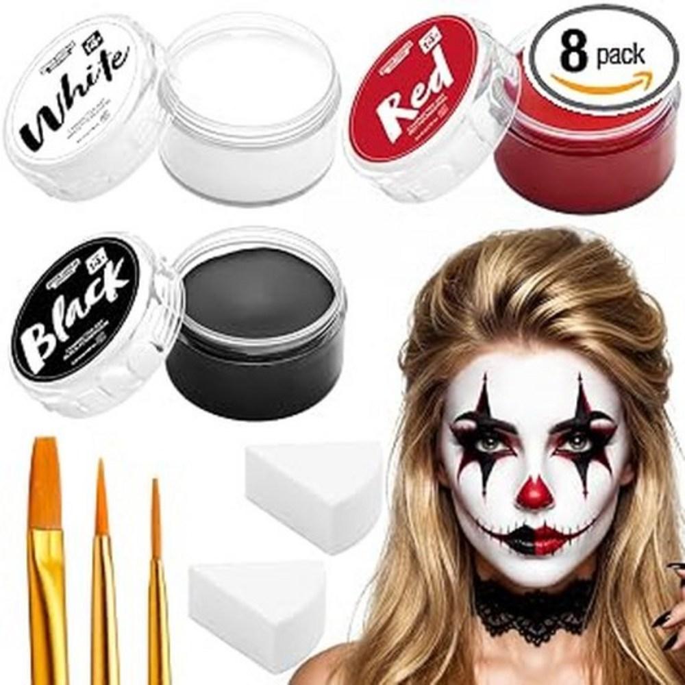 Halloween Makeup Kit 8 Face Paint Oil Base Foundation Set Brush Sponge 1 Pcs Single