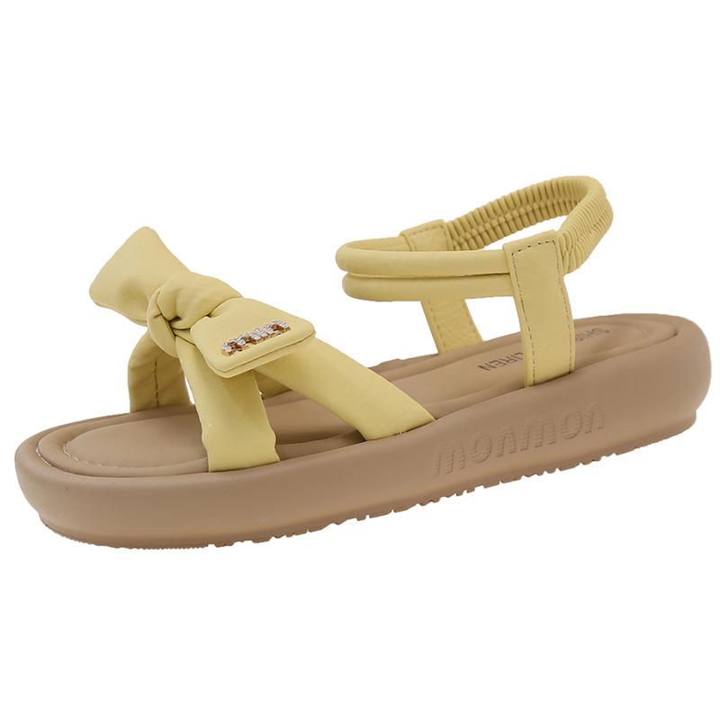 Bow word with Roman sandals women's ins tide 2025 new summer comfortable open-toed casual platform shoes