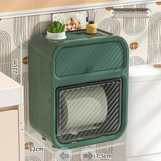 Punch-Free Waterproof Wall-Mounted Tissue Dispenser Rack