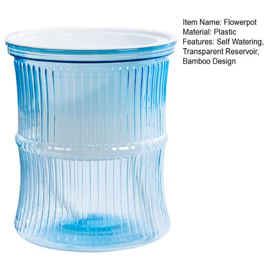 Selbstbewässernder Pflanztopf mit Reservoir, Drainagelöchern, transparentem Bambusdesign, Pflanztopf für Afrikanisches Veilchen, Sukkulenten